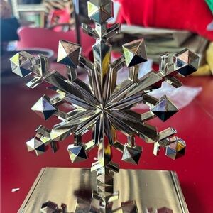 Silver Snowflake stocking holder